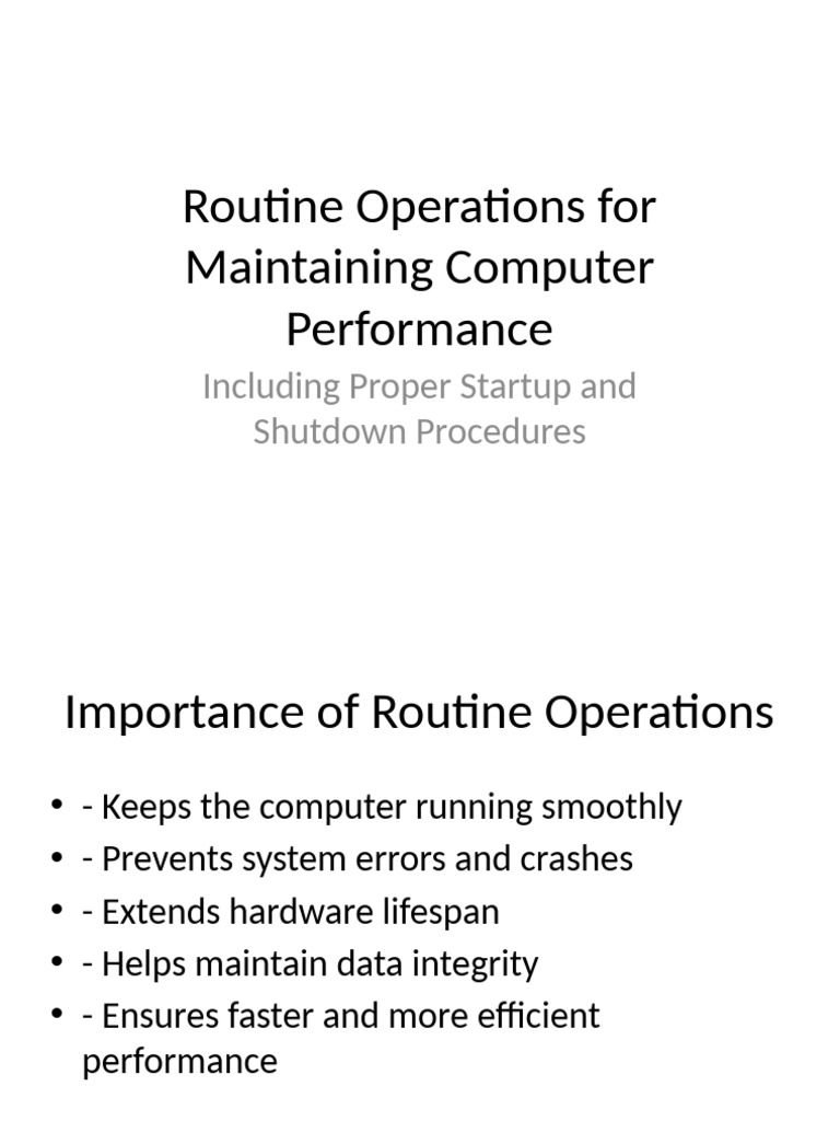 Routine Computer Operations Presentation | PDF