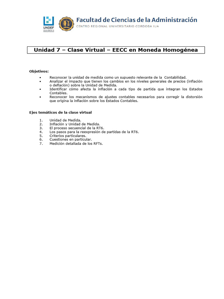 Clase 7 - EECC Moneda Homogenea | PDF | Contabilidad | Inflación