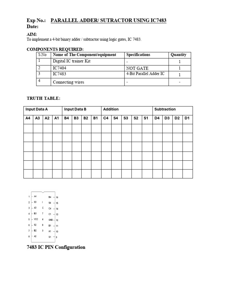 Adders Subtractors Parallel | PDF