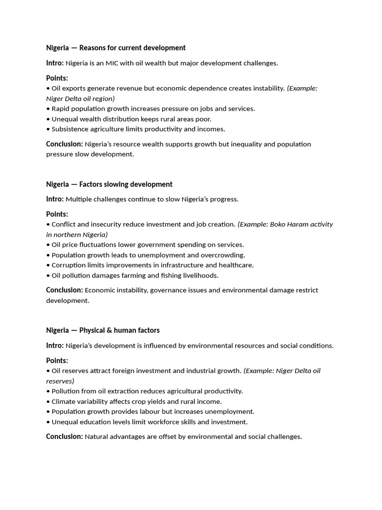 Development Case Studies | PDF | Nigeria | Economic Growth