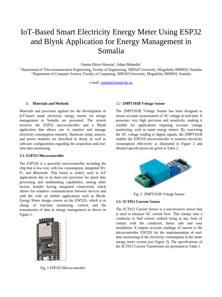 IoT-Based Smart Electricity Energy Meter Using ESP32 and Blynk ...