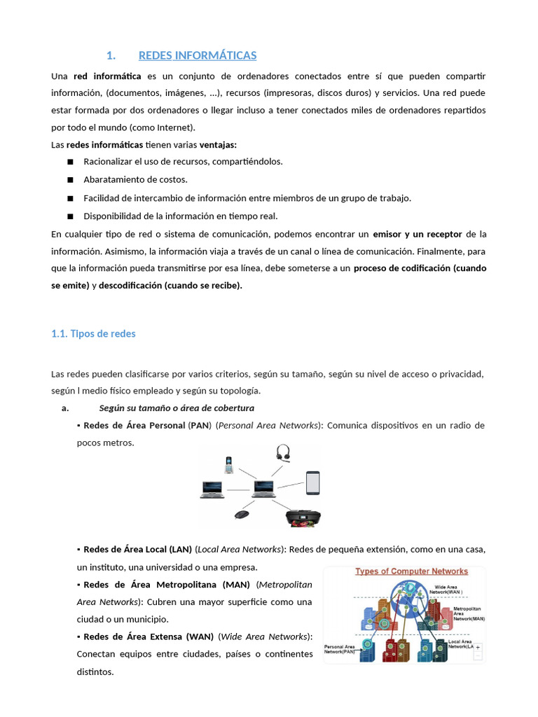 TIC 1ºBACH - Redes e Seguridade | PDF | Red de computadoras | Red ...