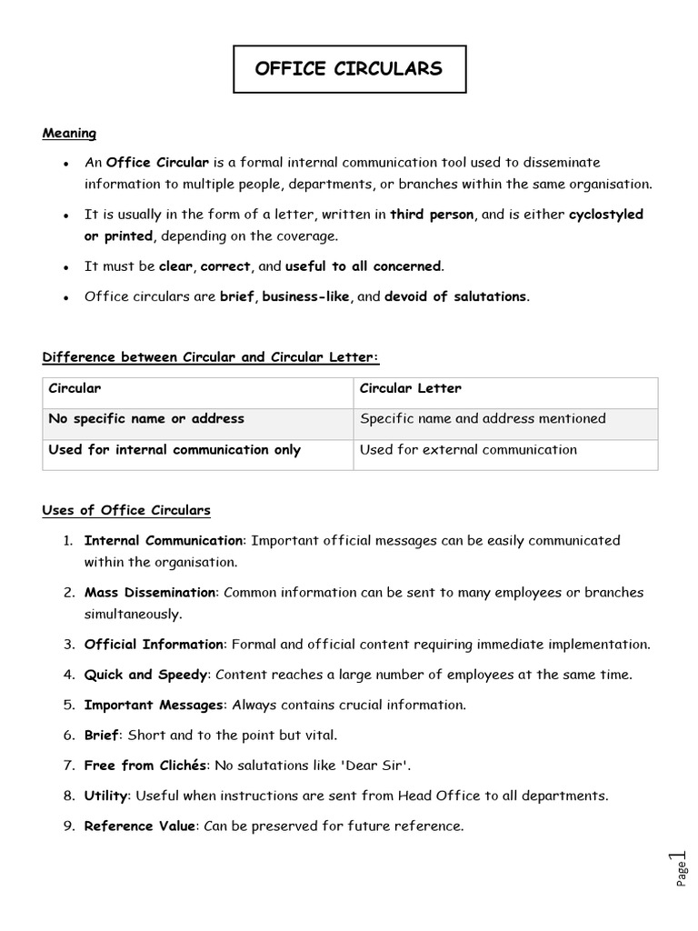 Office Circulars and Press Releases | PDF | Reputation | News