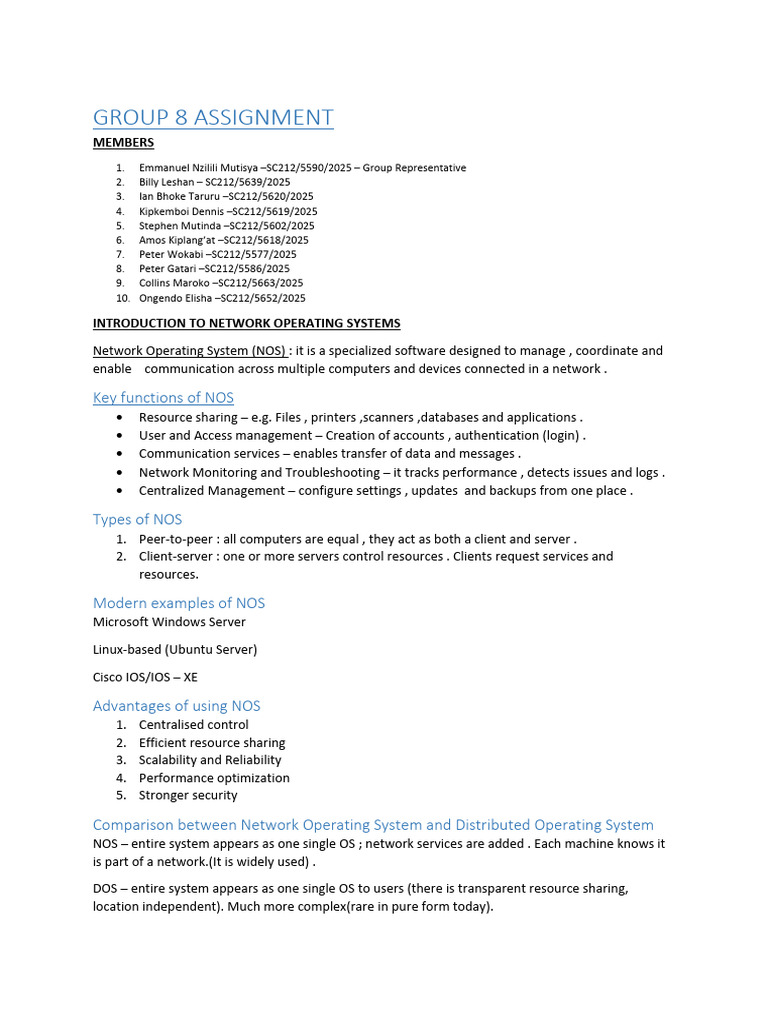 Network Operating Systems | PDF