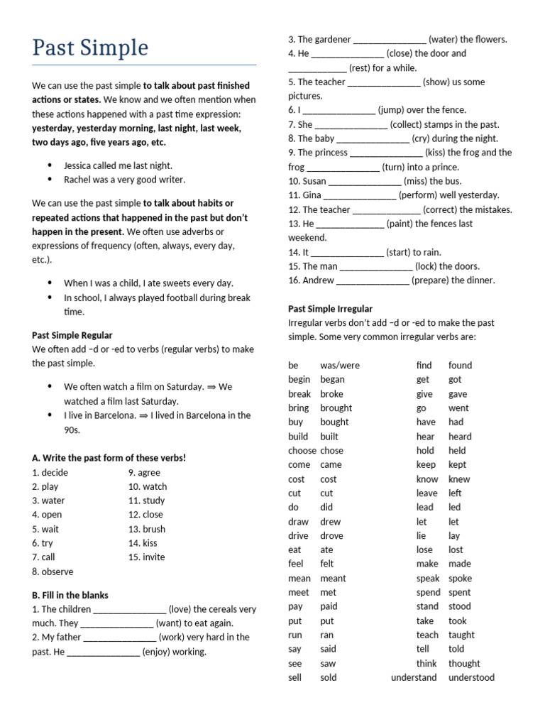 Past Simple | PDF