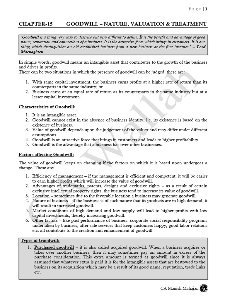 E-Book Treatment of Goodwillpdf | PDF | Goodwill (Accounting ...