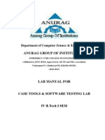 Case Tools &amp Software Testing Lab Manual (IV-CSE)
