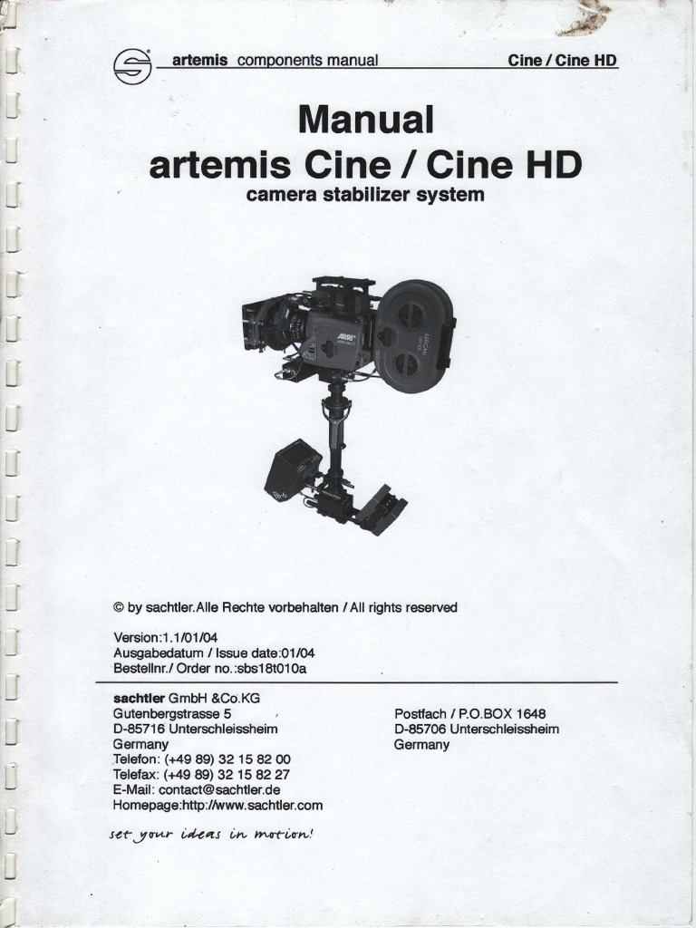 Manual Artemis Cine | PDF
