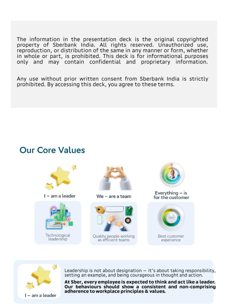 Sber Core Values - Just For Your Reference | PDF