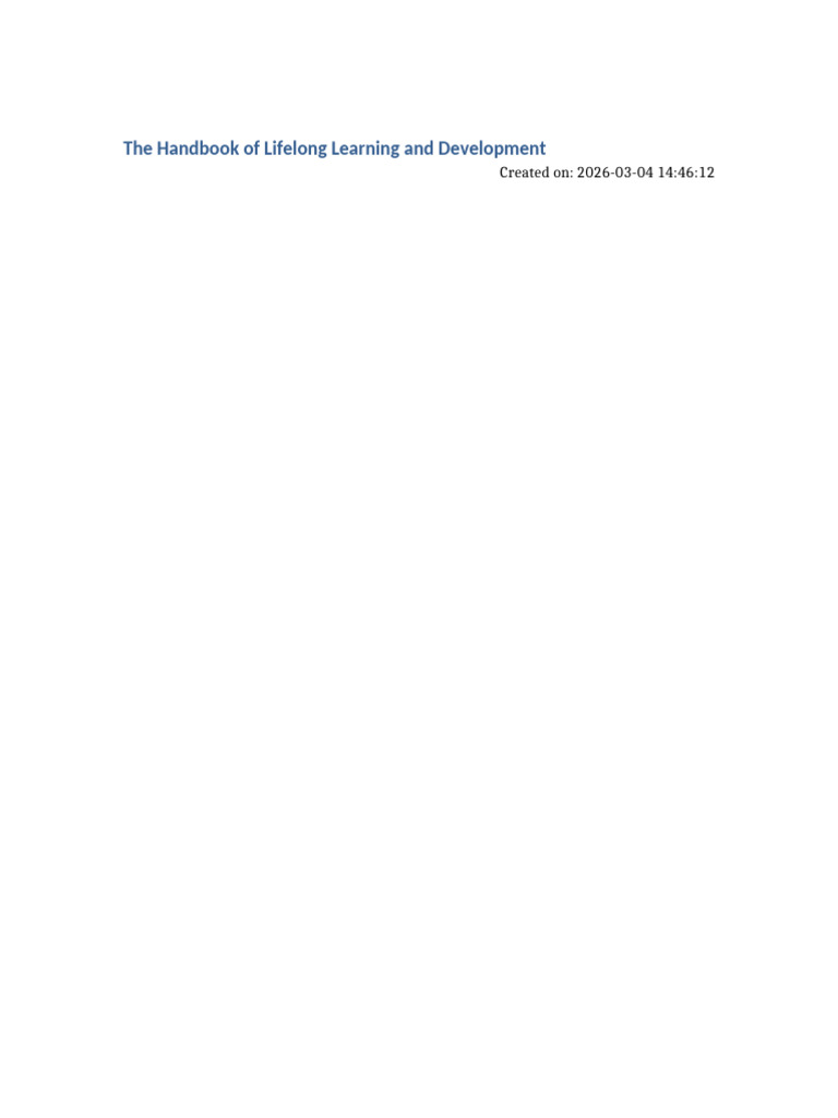 Document4 Lifelong Learning Handbook | PDF | Learning | Behavior ...