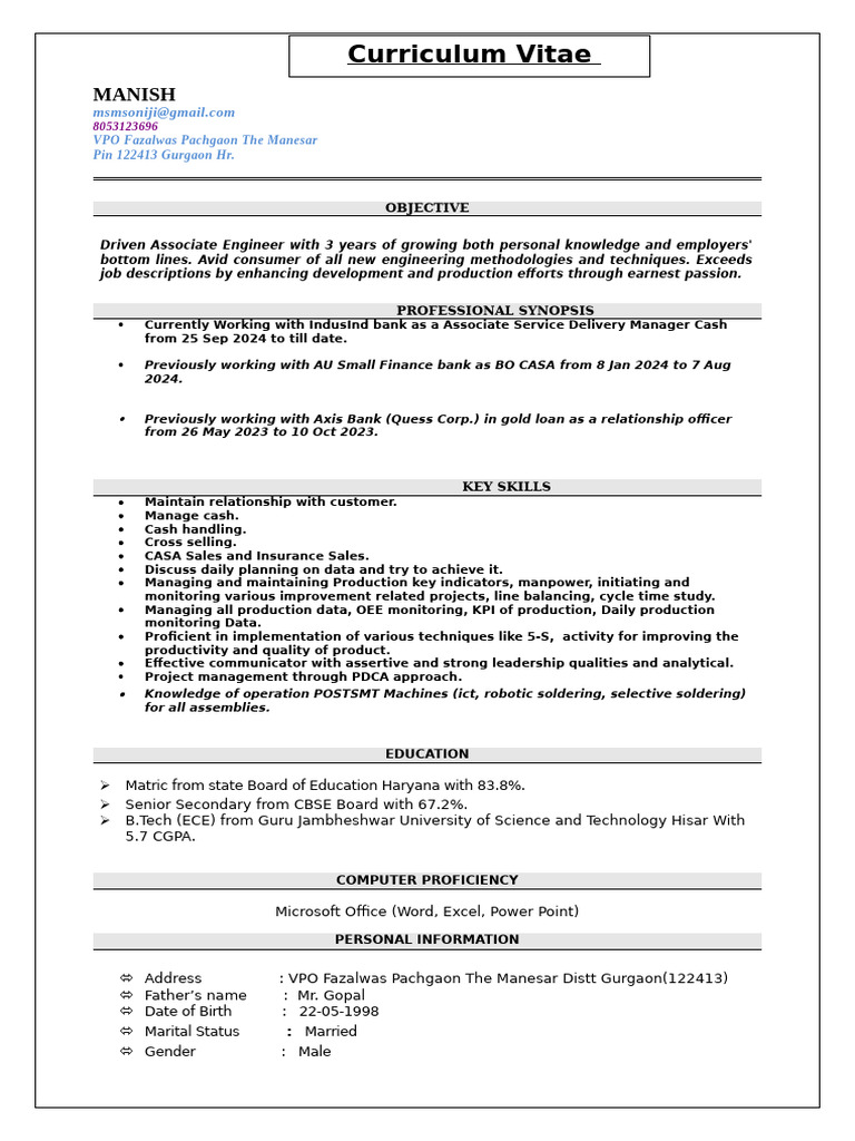 Manish Resume May | PDF | Computing | Business