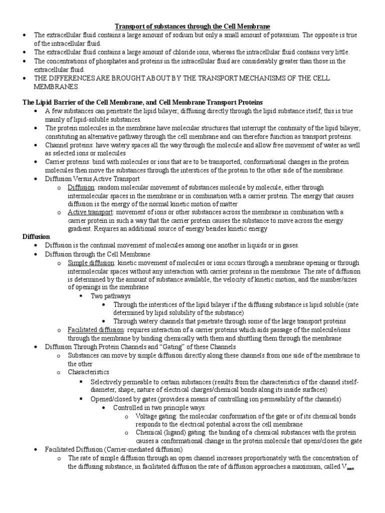Cell Membrane Potential | PDF