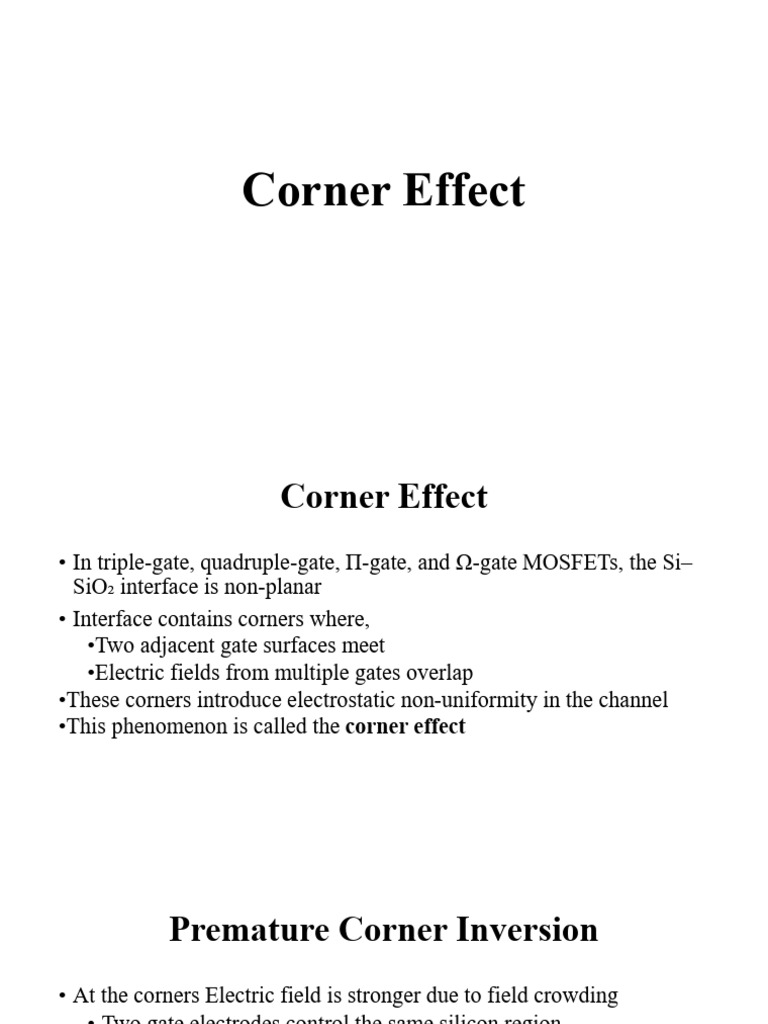 Corner Effect (Class) | PDF | Field Effect Transistor | Mosfet