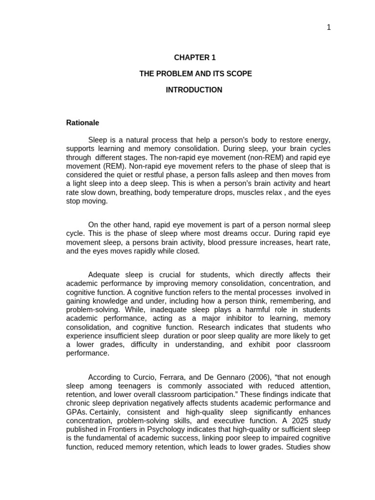 The Relationship Between Sleep and Academic Performance Research | PDF ...