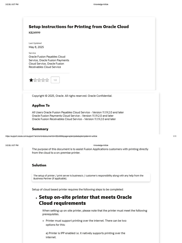 Setup Instructions For Printing From Oracle Cloud | PDF | Public Key ...