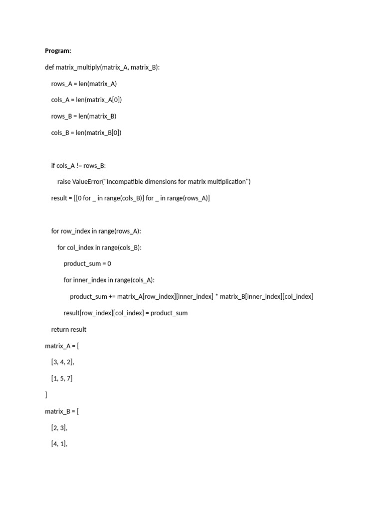 Ex7 Matrix Multiplication | PDF