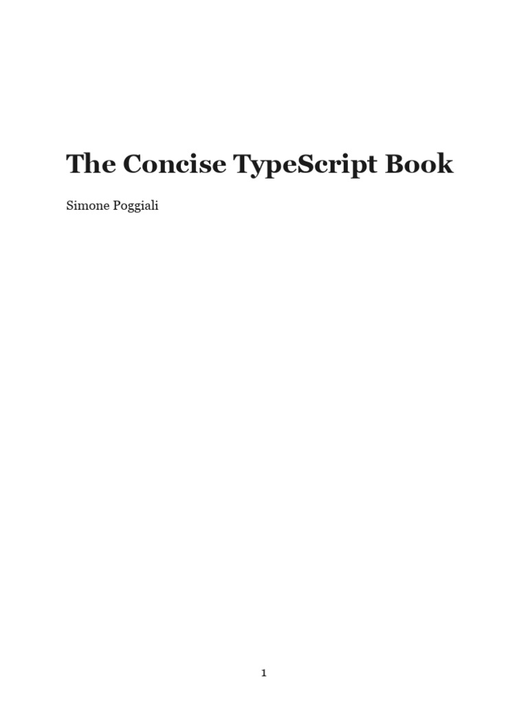 Typescript Book | PDF | Java Script | Object Oriented Programming