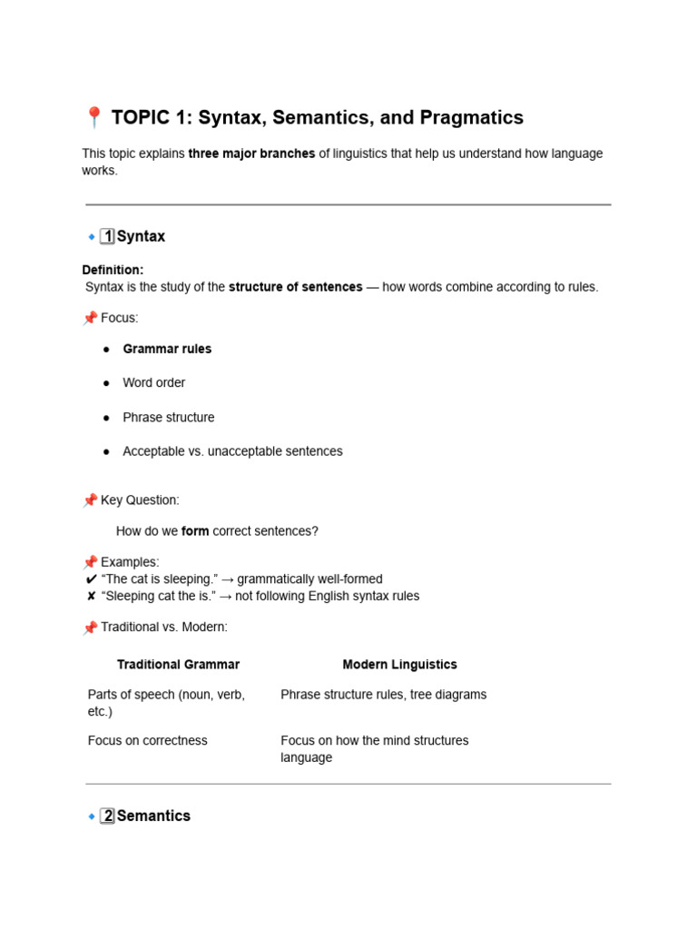 Pragmatics | PDF | Semantics | Grammar