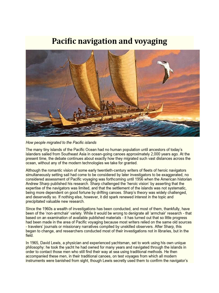 Pacific Navigation and Voyaging, Model 4 | PDF | Pacific Ocean | Canoe