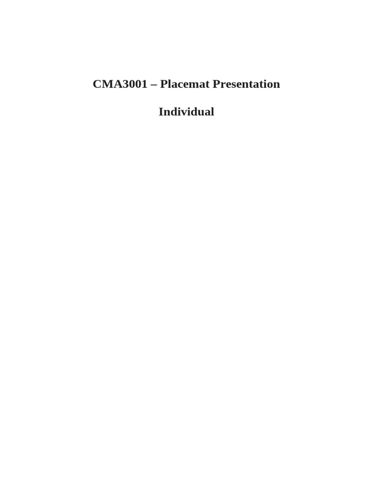 EA065 Haddy - 406 CMA3001 - Placemat Presentation | PDF | Human ...