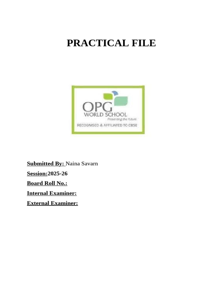 Practical File (1) | PDF