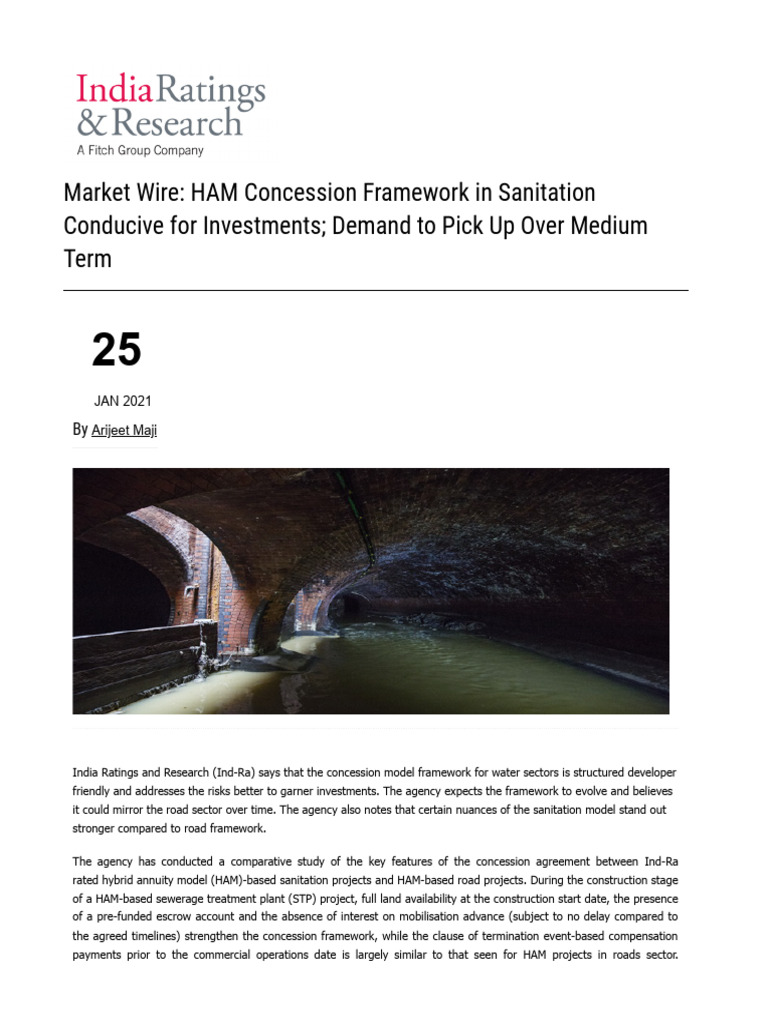 HAM Concession Model Framework For Sanitation Projects | PDF | Interest ...