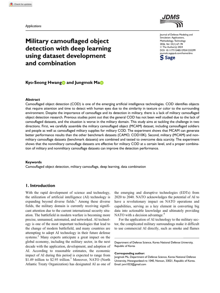 Hwang Ma 2024 Military Camouflaged Object Detection With Deep Learning ...