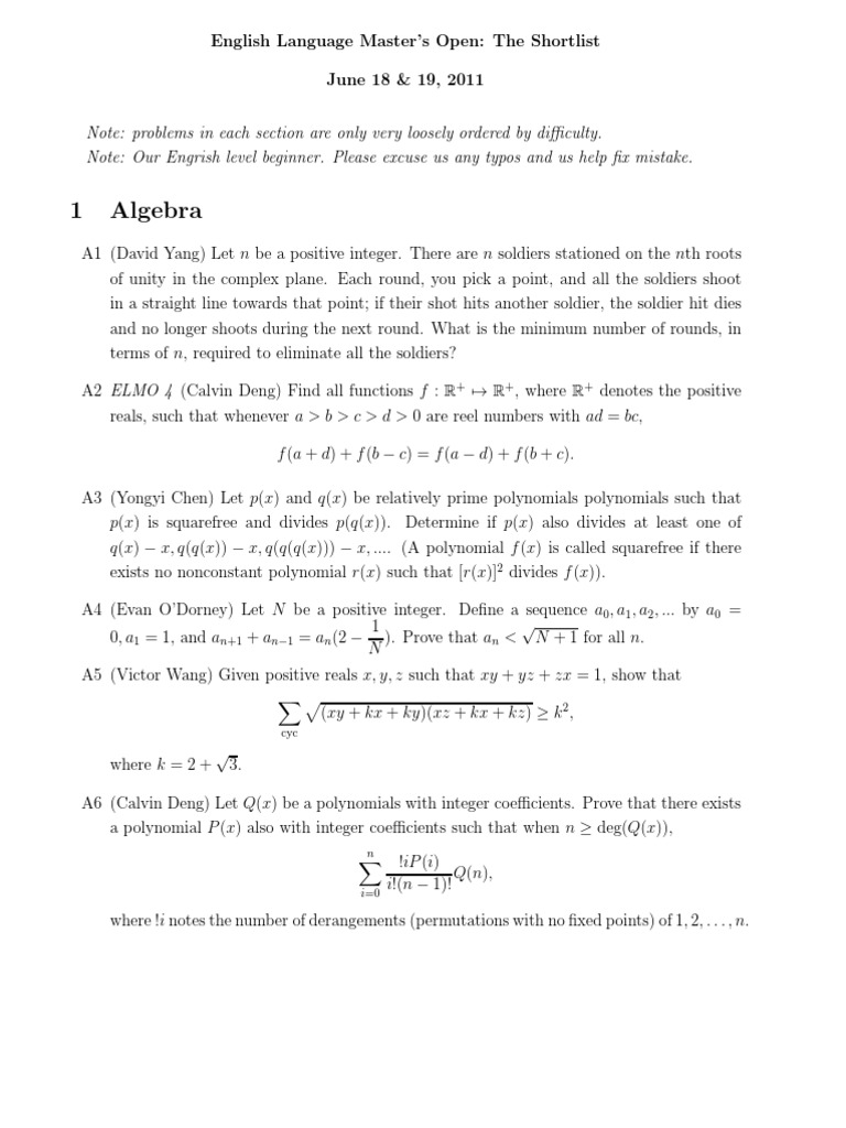 Elmo Shortlist | PDF | Vertex (Graph Theory) | Perpendicular