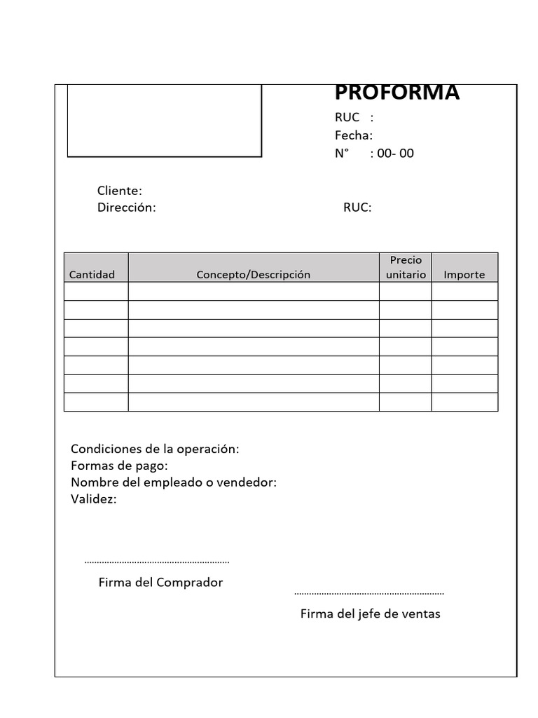 Proforma Modelo - Copia - Copia (2) | PDF