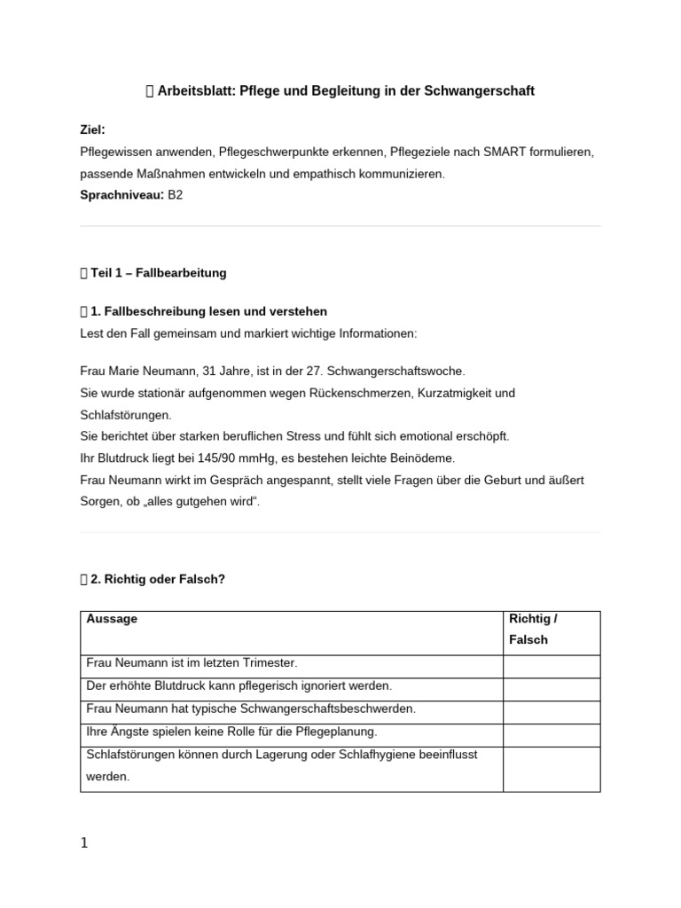 Arbeitsblatt SS | PDF