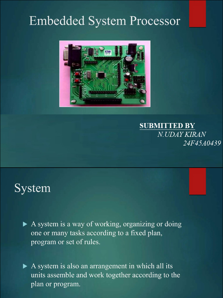 Embedded Systems PPT by Uday | PDF