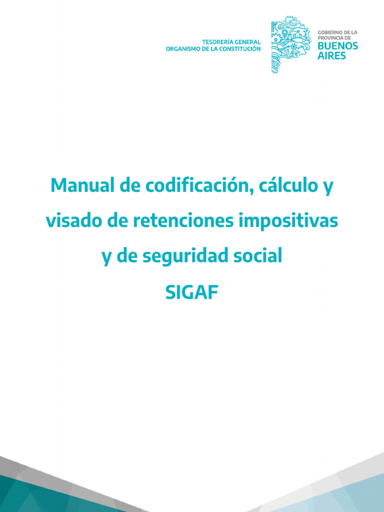 Manual de Codificacin Clculo y Visado de Retenciones Impositivas y de ...