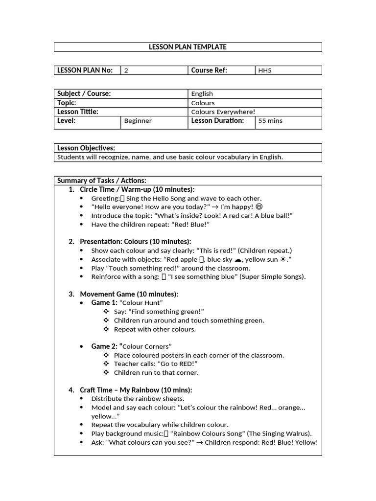 Lesson Plan | PDF