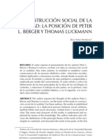 La Construcción Social de La Realidad, La Posición de Peter L Berger y Luckmann