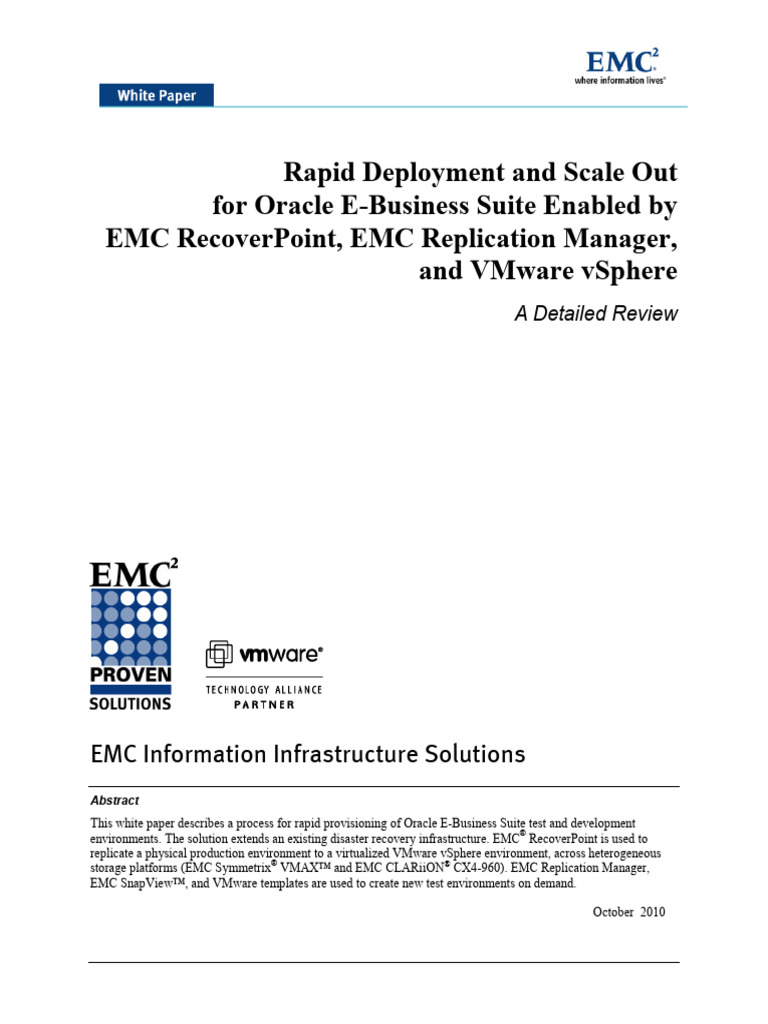 h7270 Rapid Deployment Scale Out Oracle WP | PDF | Replication ...