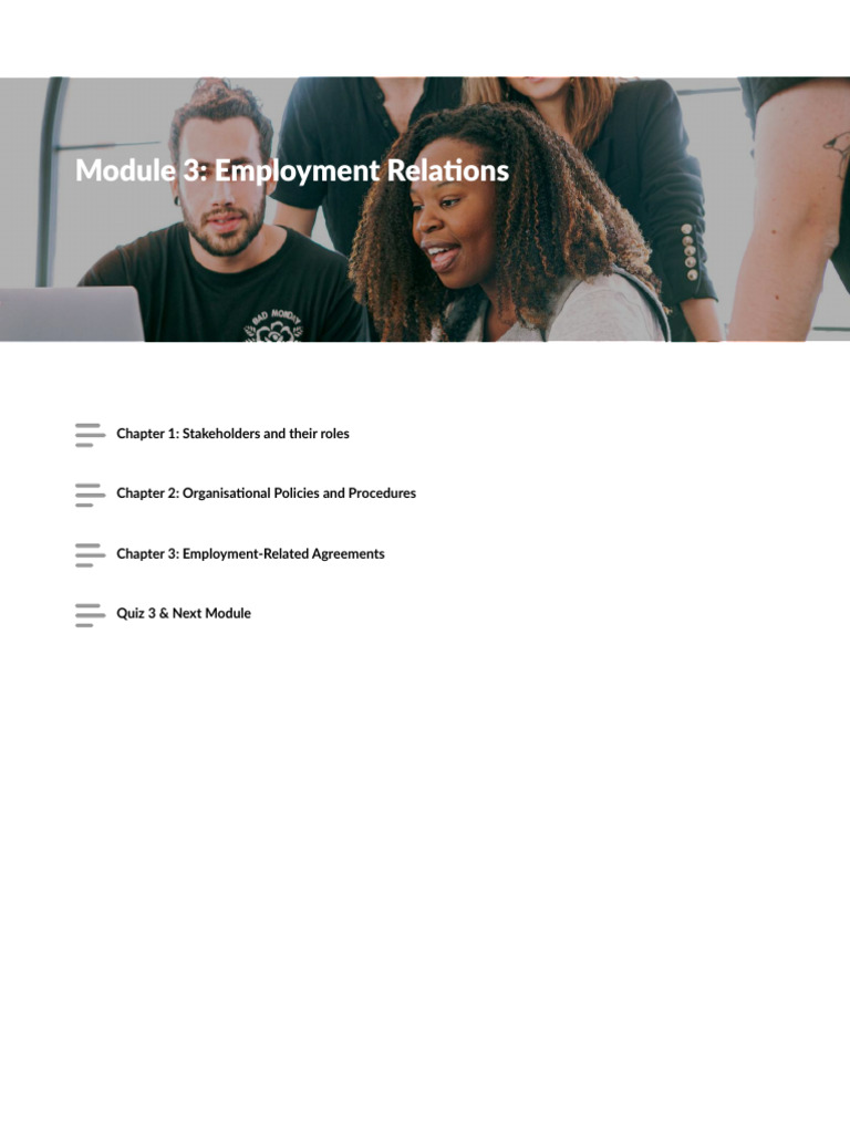 Module 3 Employment Relations | PDF | Employment | Labour Law