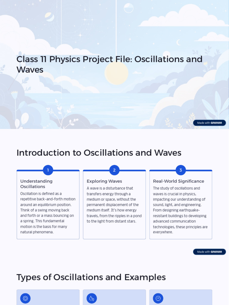 Class 11 Physics Project File Oscillations and Waves | PDF | Waves ...