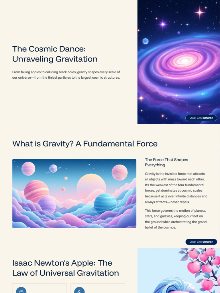 The Cosmic Dance Unraveling Gravitation | PDF | Gravity | General ...