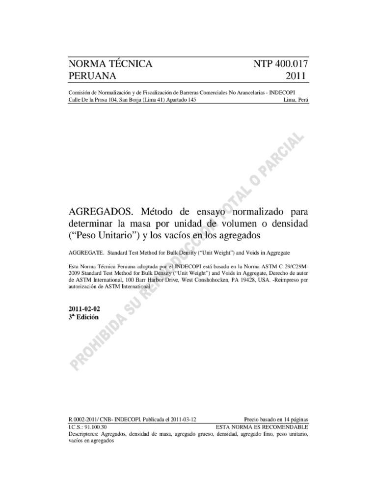 NTP 400.017 2011 | PDF