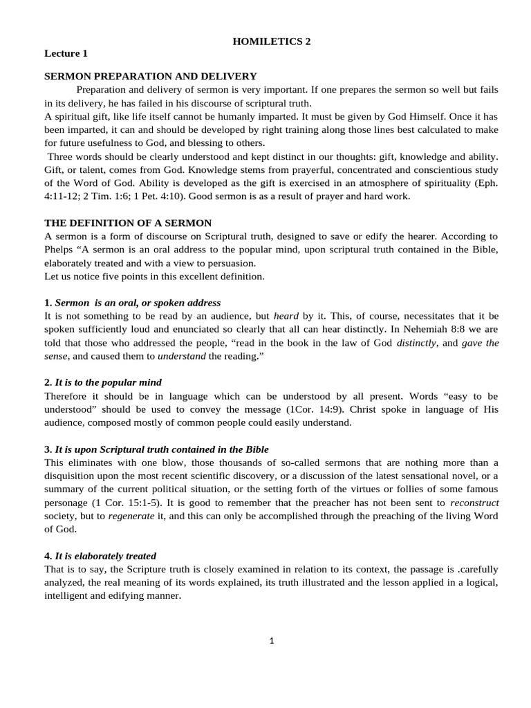 Homiletics 2 | PDF | Expository Preaching | Sermon