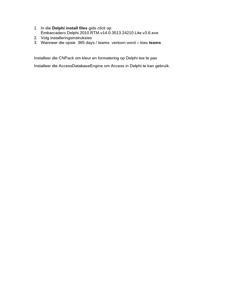 Installering Van Delphi | PDF