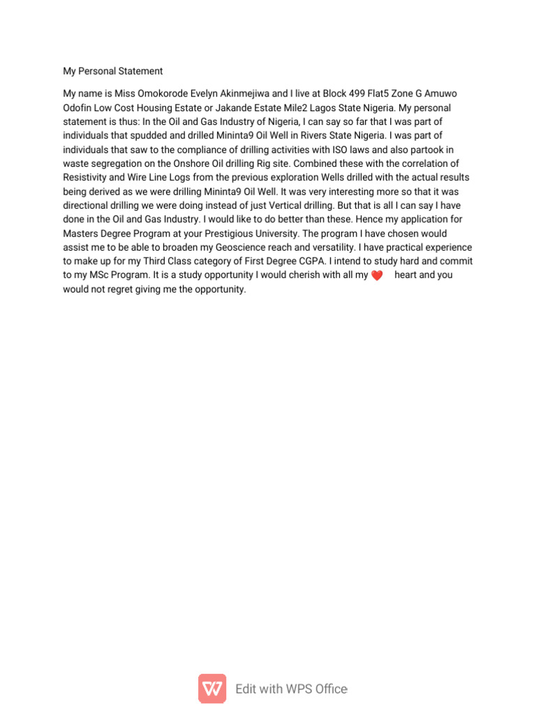 Personal Statement | PDF