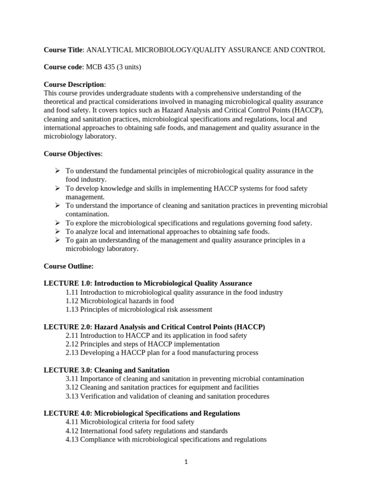 MCB 435 Lect Material | PDF | Food Safety | Foodborne Illness