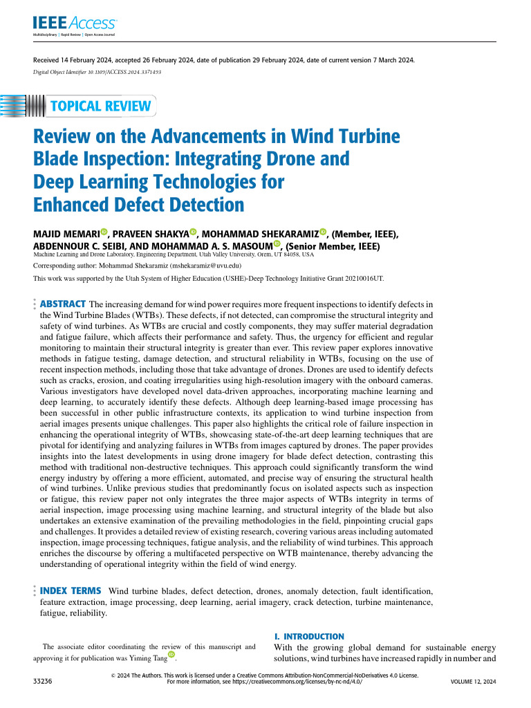 Review on the Advancements in Wind Turbine Blade Inspection Integrating ...