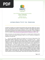 A R T K I - R: Uthor Eply O NC Esponse