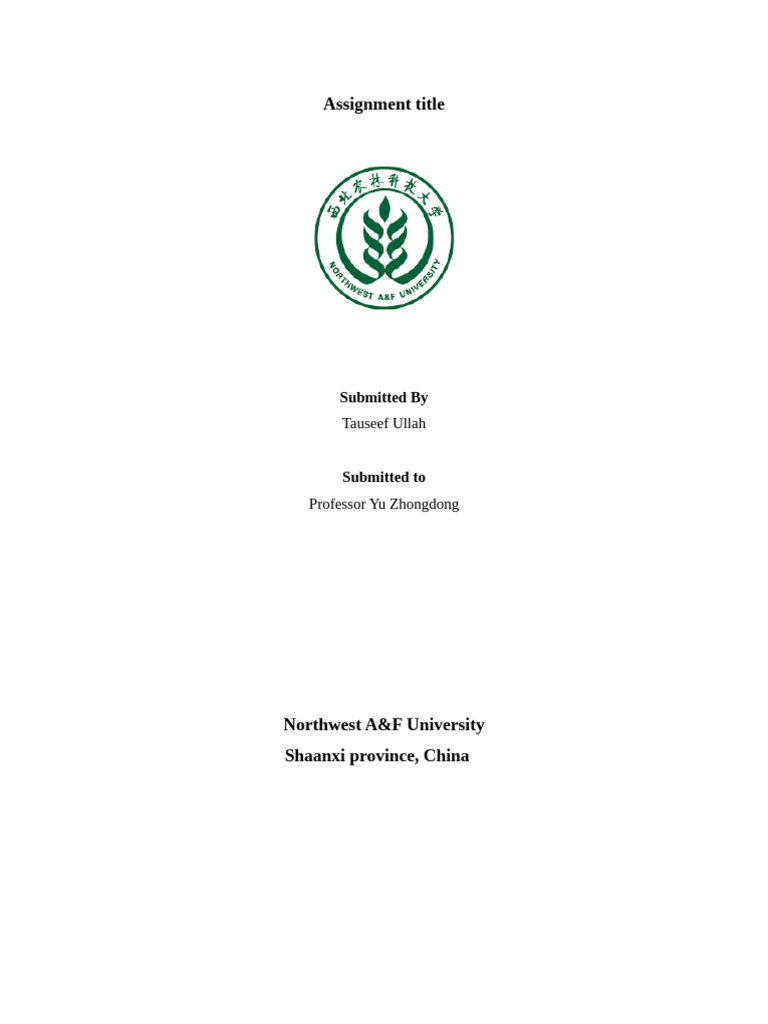 Assignment Title Page | PDF