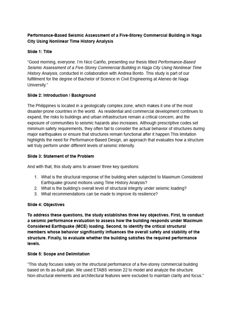 Title Defense Script | PDF | Methodology | Seismology