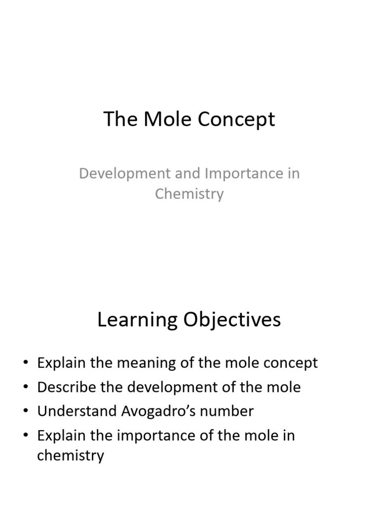 Mole Concept Development and Importance Presentation (1) | PDF | Mole ...