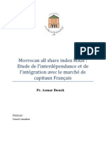 MASI : Etude de l’interdépendance et de l’intégration avec le marché de capitaux Français