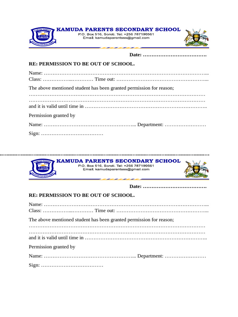 Permission Sheet | PDF